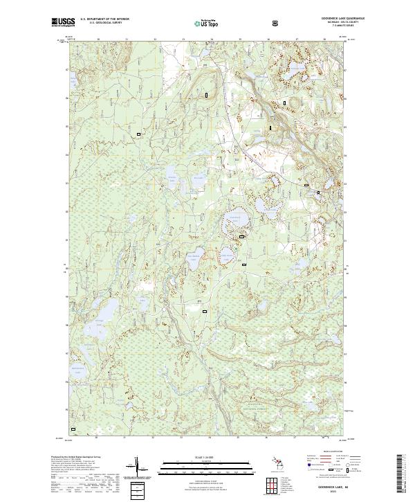 US Topo 7.5-minute map for Gooseneck Lake MI