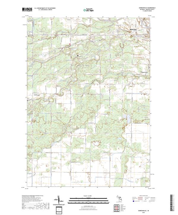 US Topo 7.5-minute map for Gordonville MI