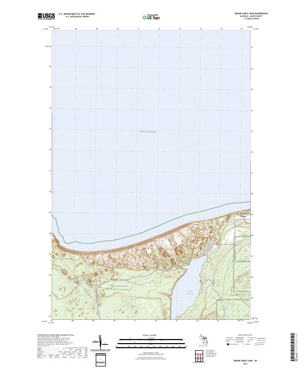 US Topo 7.5-minute map for Grand Sable Lake MI