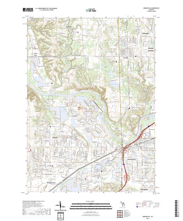US Topo 7.5-minute map for Grandville MI