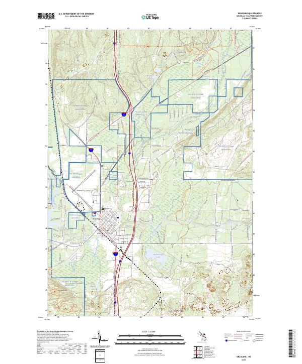 US Topo 7.5-minute map for Grayling MI