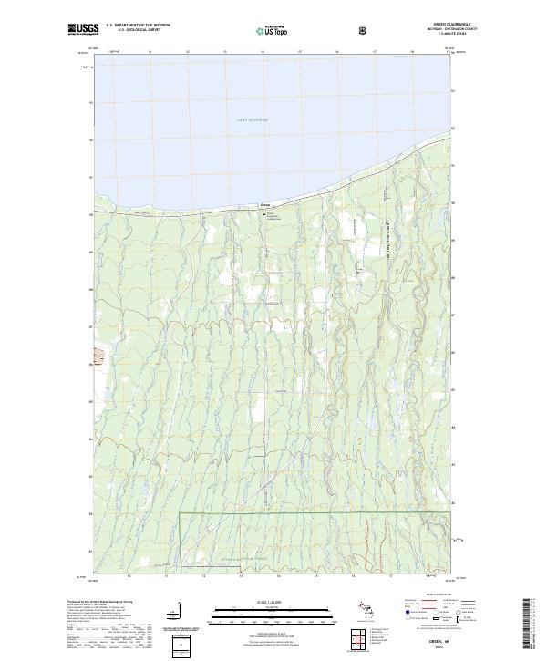 US Topo 7.5-minute map for Green MI