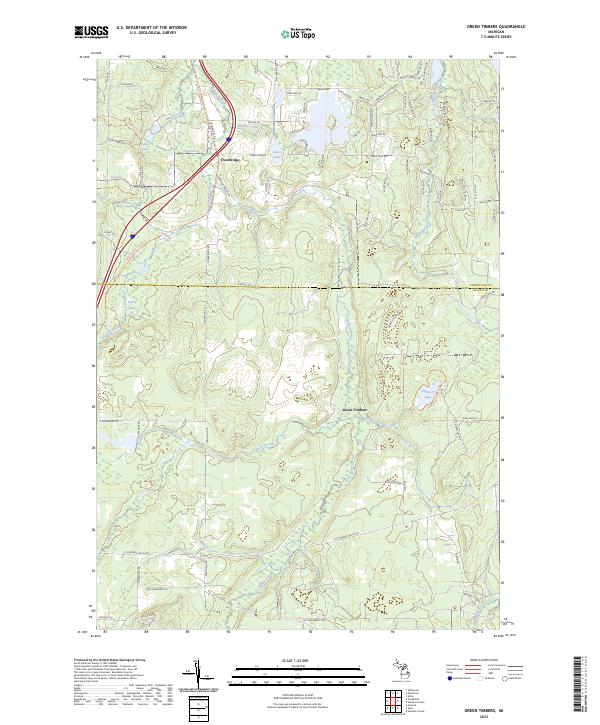 US Topo 7.5-minute map for Green Timbers MI
