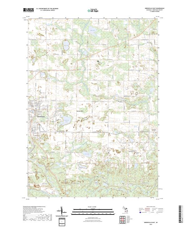 US Topo 7.5-minute map for Greenville East MI