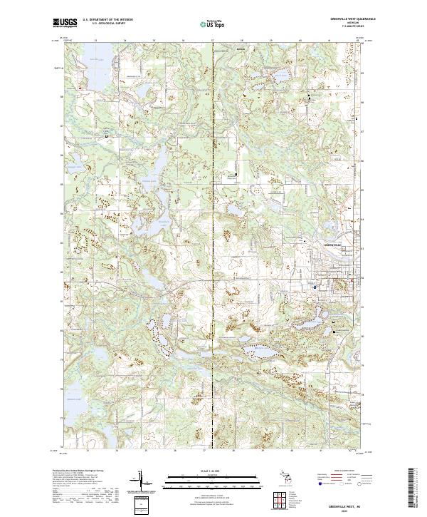 US Topo 7.5-minute map for Greenville West MI