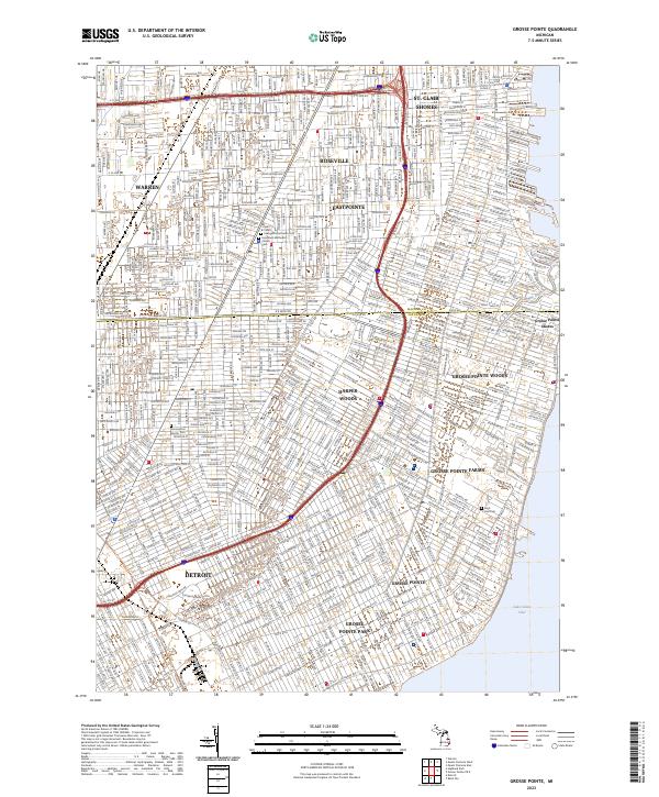 US Topo 7.5-minute map for Grosse Pointe MI