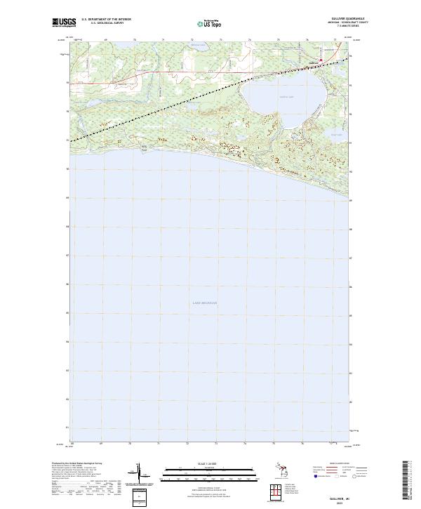 US Topo 7.5-minute map for Gulliver MI