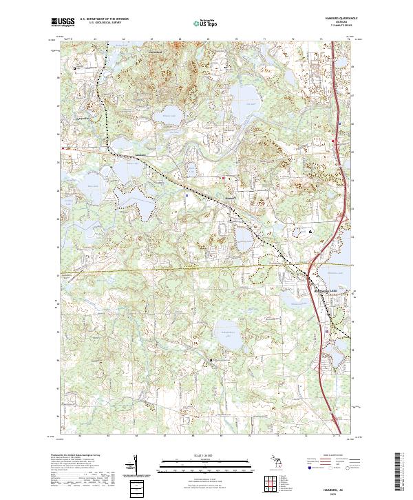 US Topo 7.5-minute map for Hamburg MI