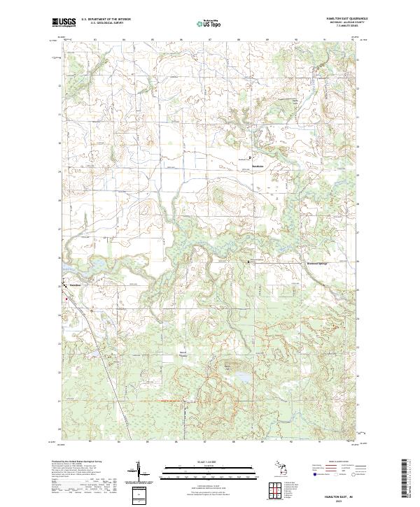 US Topo 7.5-minute map for Hamilton East MI