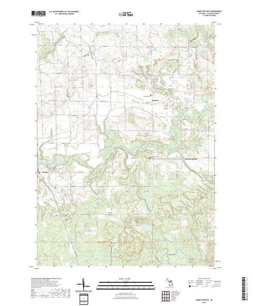 US Topo 7.5-minute map for Hamilton East MI – American Map Store