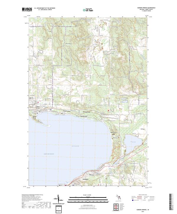 US Topo 7.5-minute map for Harbor Springs MI