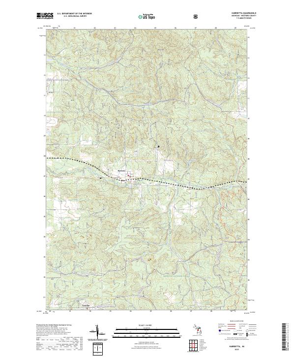 US Topo 7.5-minute map for Harrietta MI