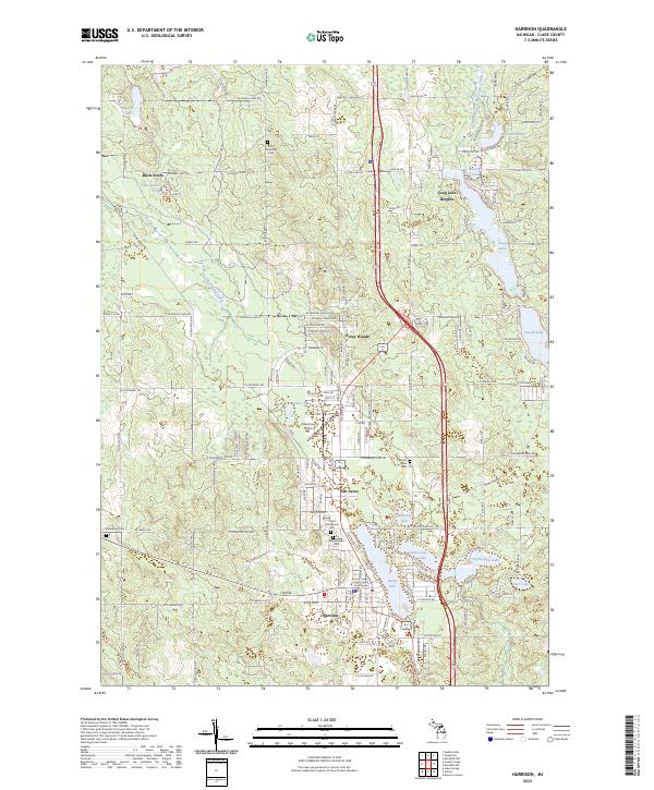 US Topo 7.5-minute map for Harrison MI