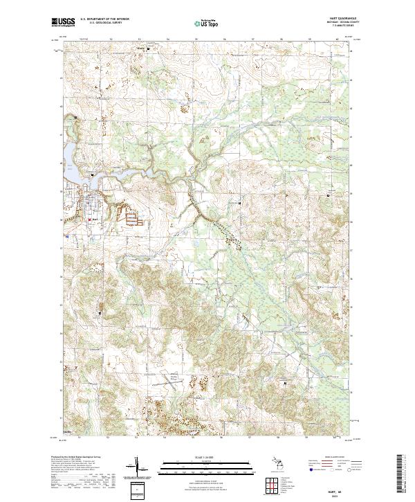 US Topo 7.5-minute map for Hart MI