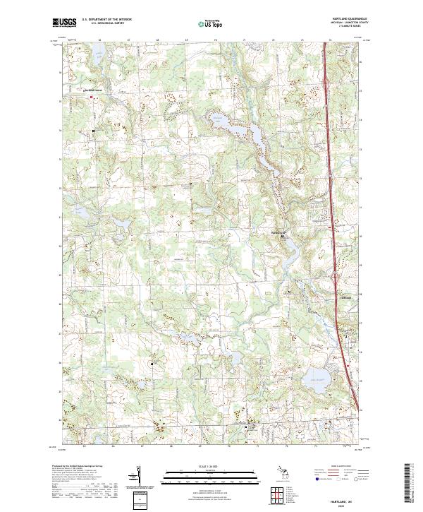 US Topo 7.5-minute map for Hartland MI