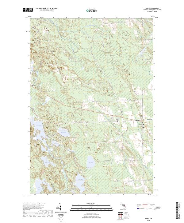 US Topo 7.5-minute map for Hawks MI