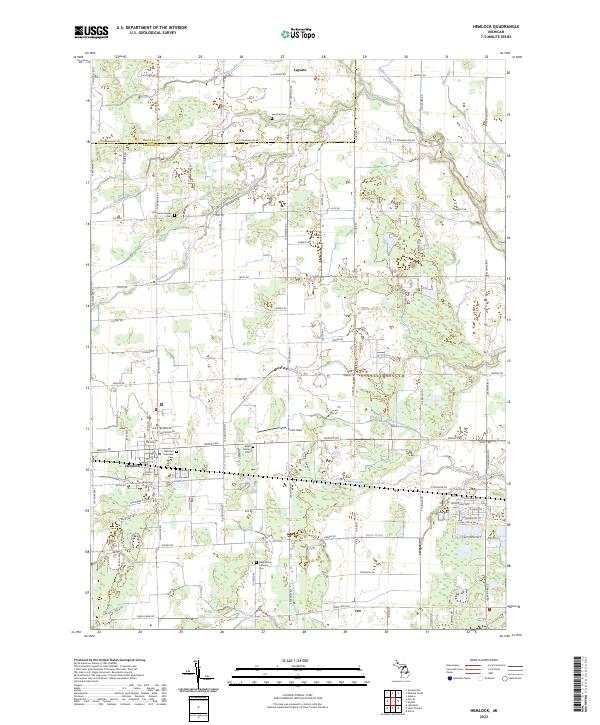 US Topo 7.5-minute map for Hemlock MI