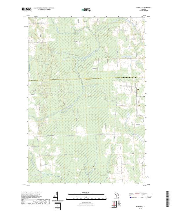 US Topo 7.5-minute map for Hillman NE MI