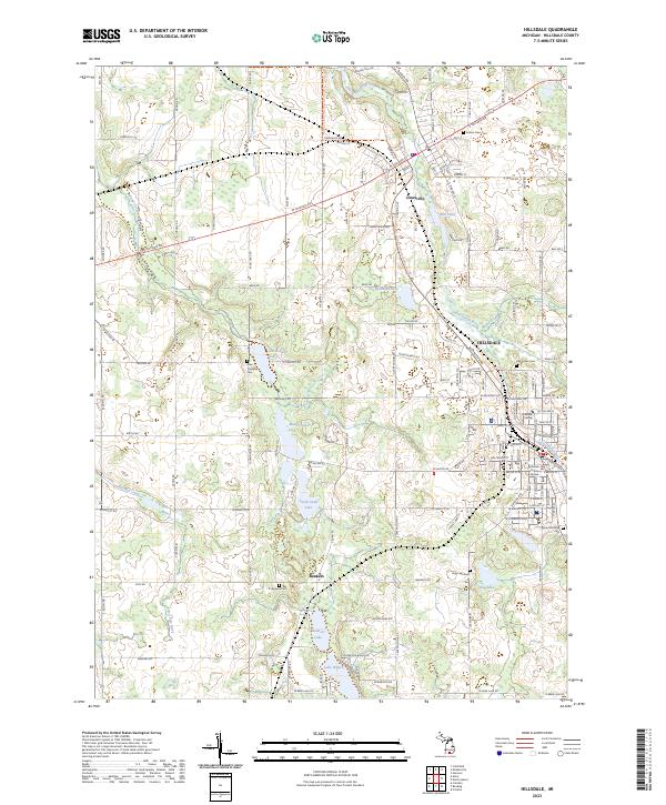 US Topo 7.5-minute map for Hillsdale MI
