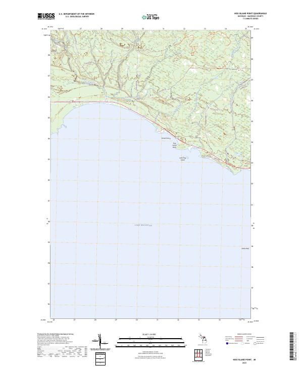 US Topo 7.5-minute map for Hog Island Point MI