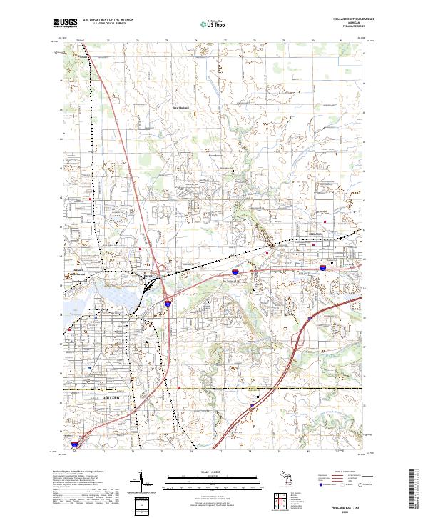US Topo 7.5-minute map for Holland East MI