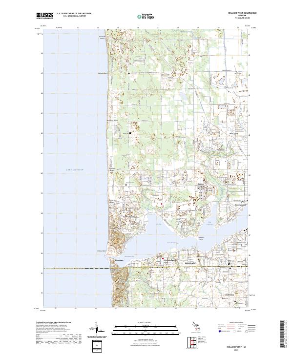 US Topo 7.5-minute map for Holland West MI
