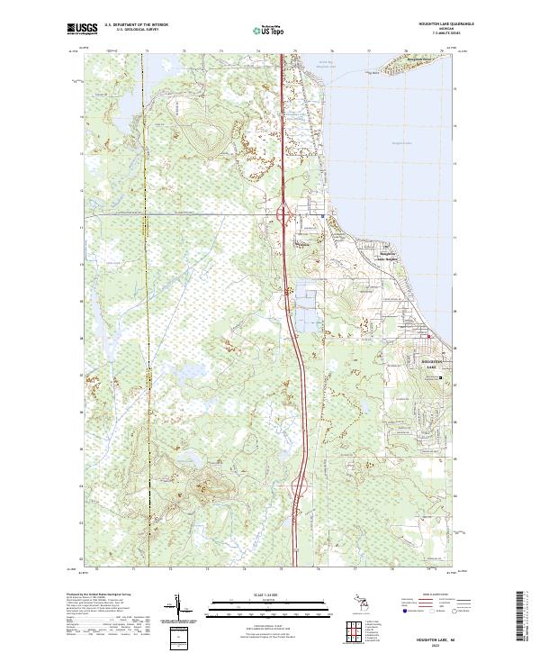 US Topo 7.5-minute map for Houghton Lake MI