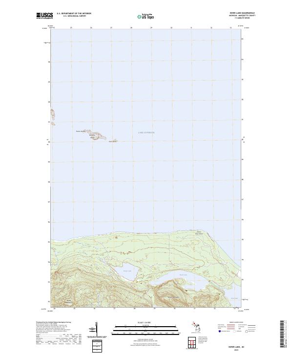 US Topo 7.5-minute map for Howe Lake MI