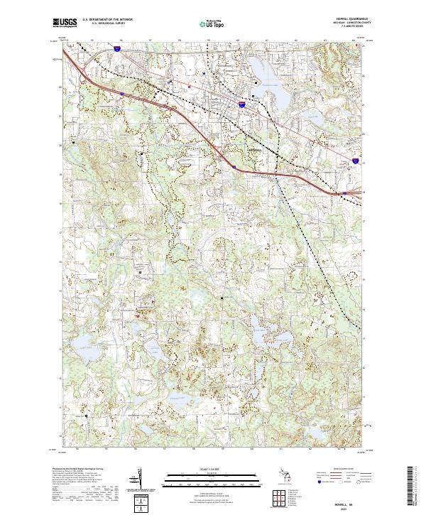 US Topo 7.5-minute map for Howell MI