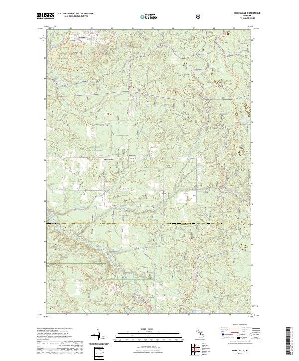 US Topo 7.5-minute map for Hoxeyville MI