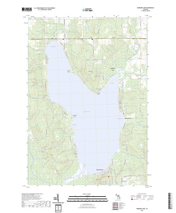US Topo 7.5-minute map for Hubbard Lake MI