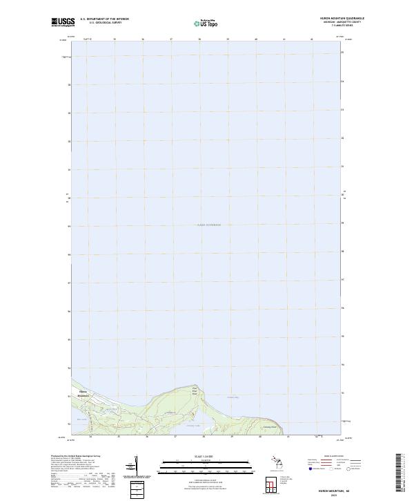 US Topo 7.5-minute map for Huron Mountain MI