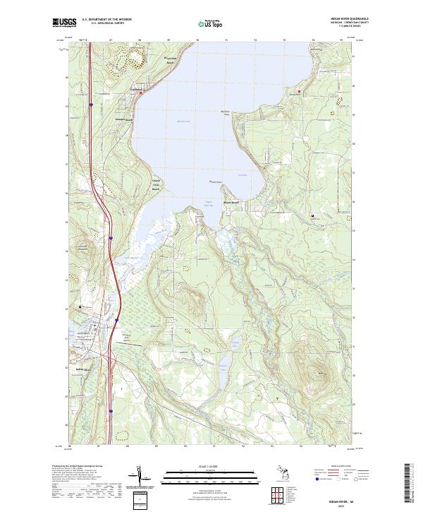 US Topo 7.5-minute map for Indian River MI