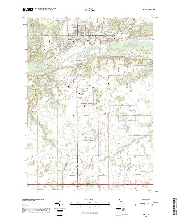 US Topo 7.5-minute map for Ionia MI