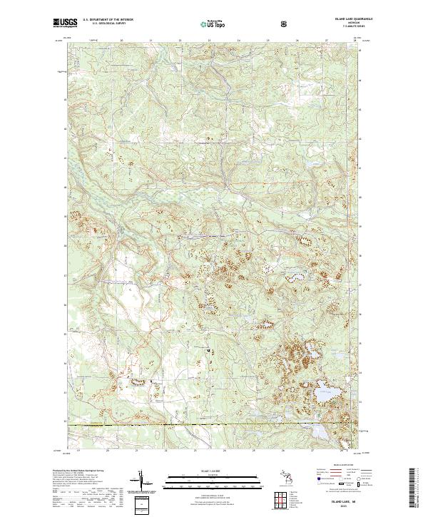 US Topo 7.5-minute map for Island Lake MI