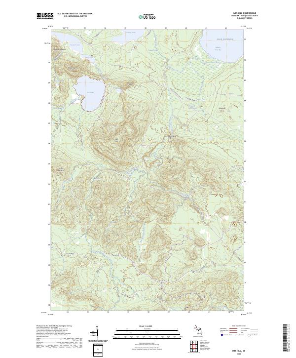 US Topo 7.5-minute map for Ives Hill MI