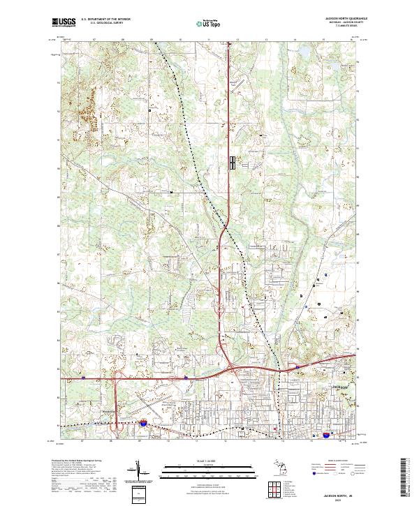 US Topo 7.5-minute map for Jackson North MI