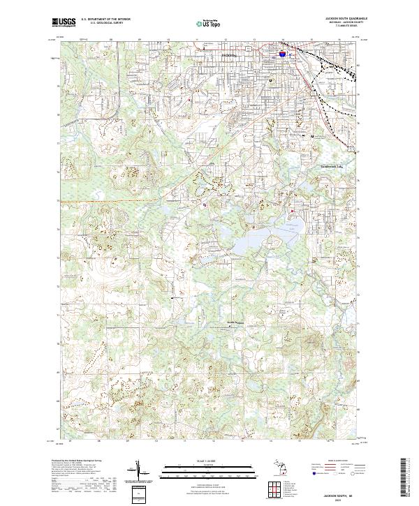 US Topo 7.5-minute map for Jackson South MI