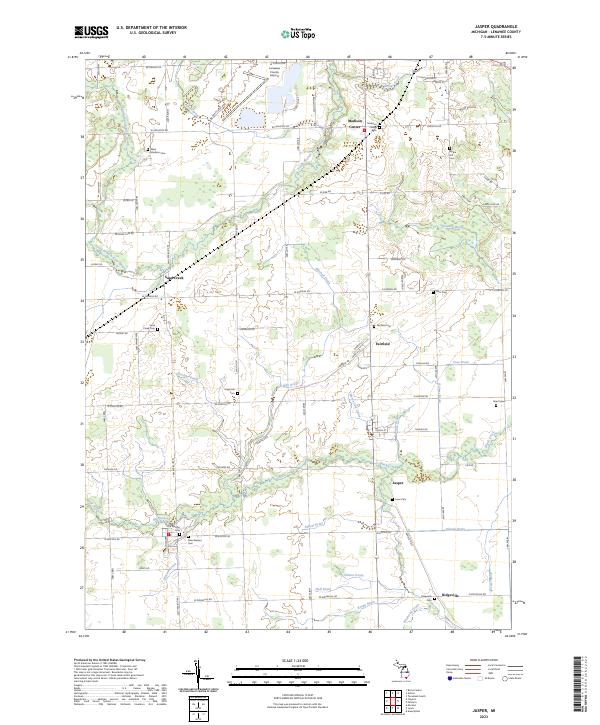 US Topo 7.5-minute map for Jasper MI
