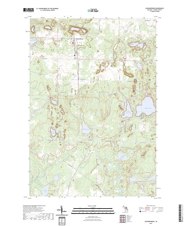 US Topo 7.5-minute map for Johannesburg MI