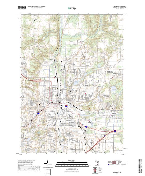 US Topo 7.5-minute map for Kalamazoo MI
