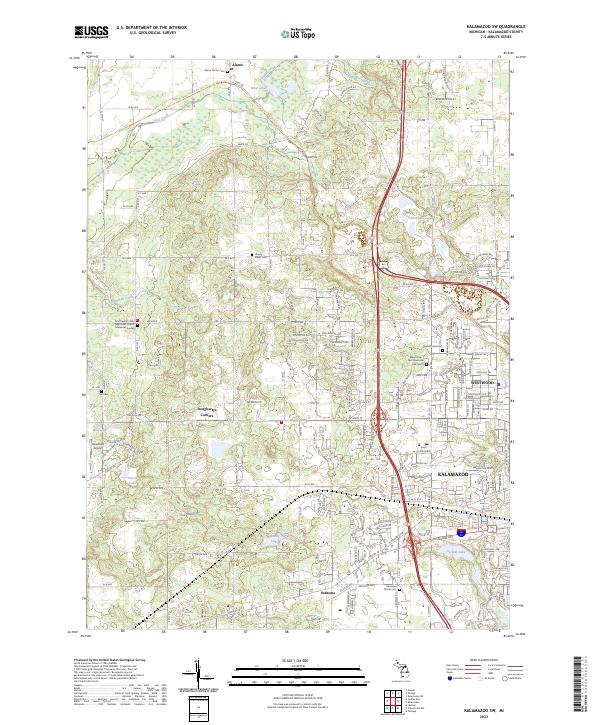 US Topo 7.5-minute map for Kalamazoo SW MI