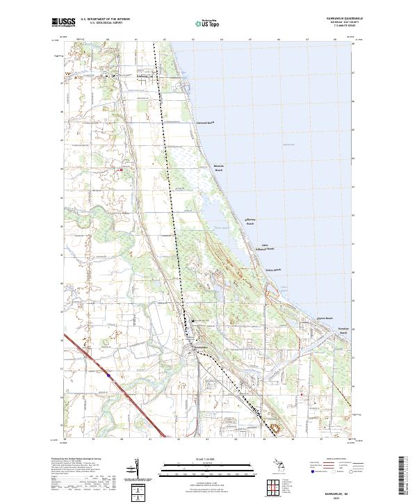 US Topo 7.5-minute map for Kawkawlin MI