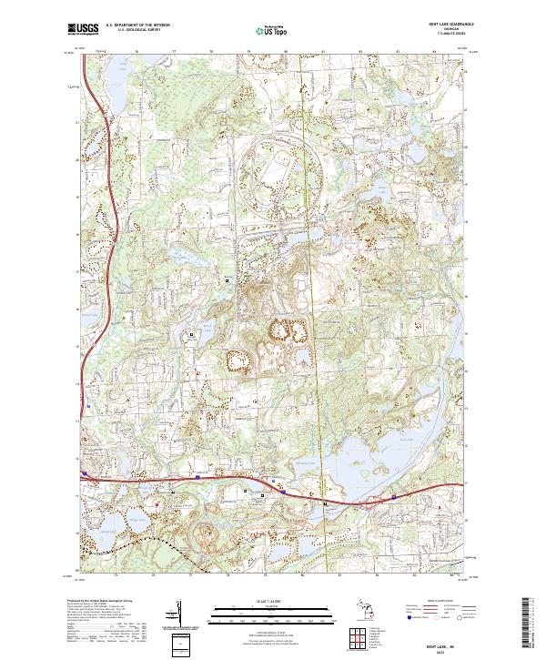 US Topo 7.5-minute map for Kent Lake MI