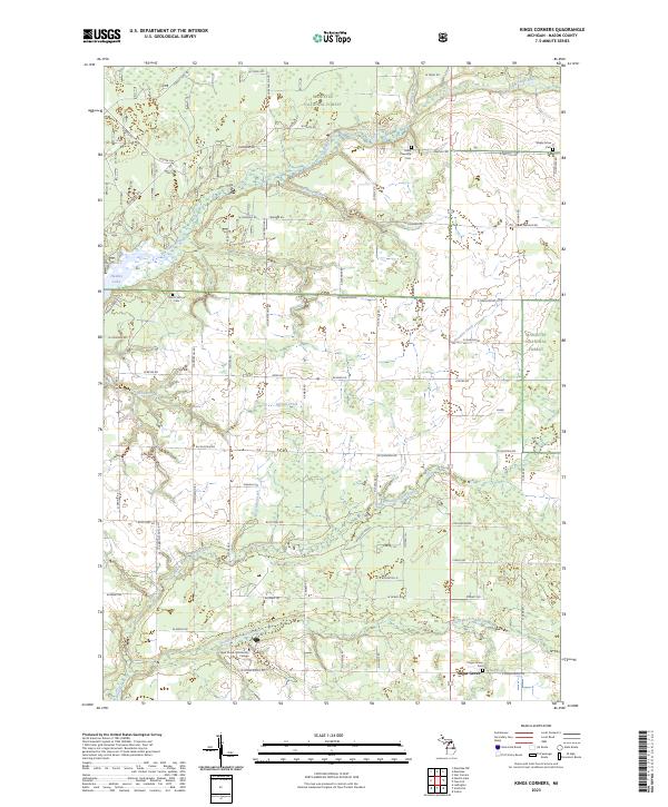 US Topo 7.5-minute map for Kings Corners MI