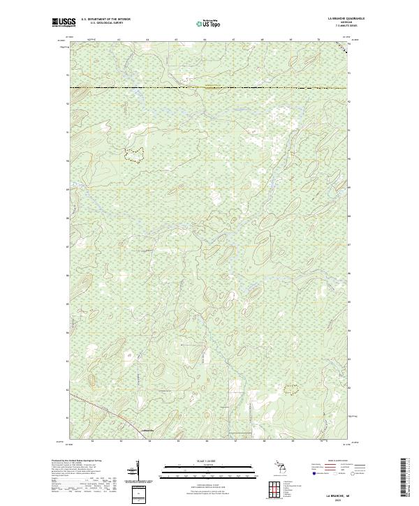 US Topo 7.5-minute map for La Branche MI