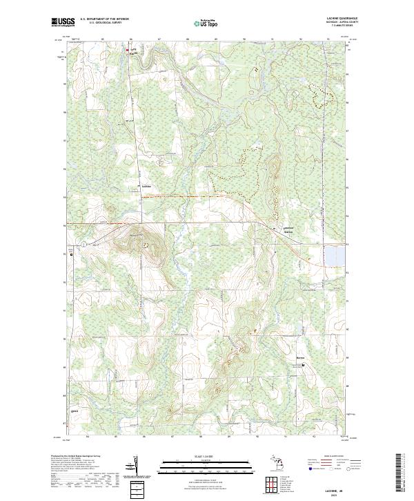 US Topo 7.5-minute map for Lachine MI