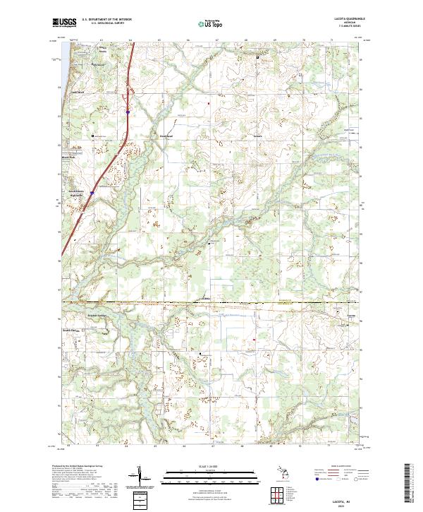 US Topo 7.5-minute map for Lacota MI