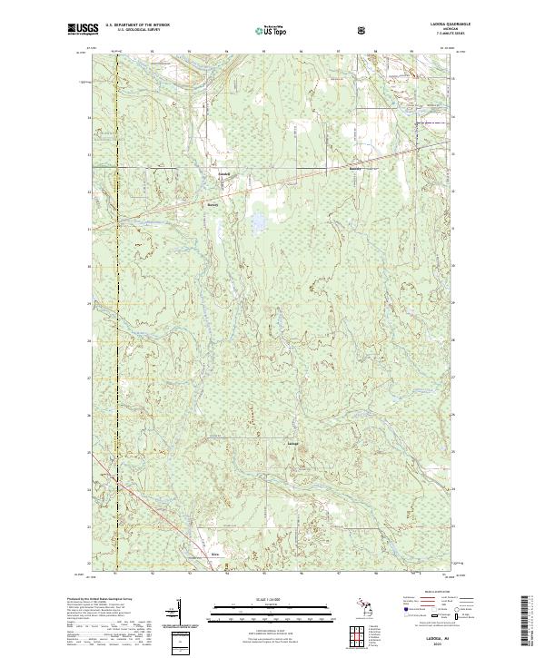 US Topo 7.5-minute map for Ladoga MI