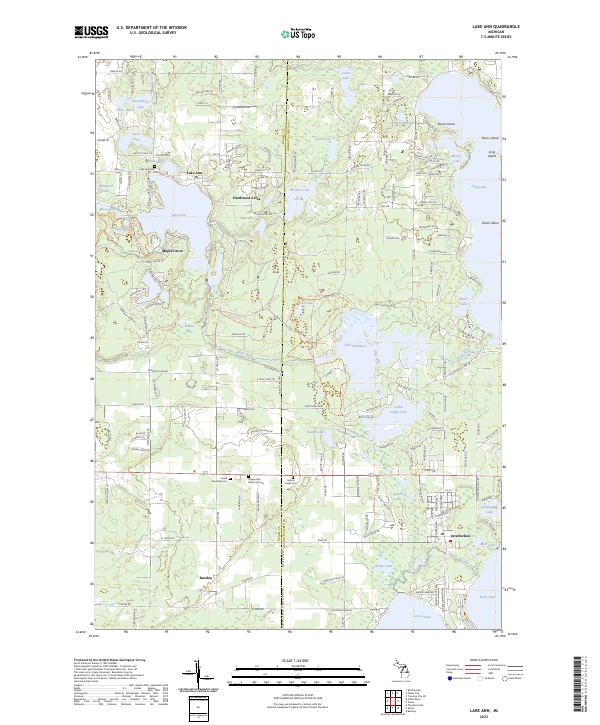 US Topo 7.5-minute map for Lake Ann MI